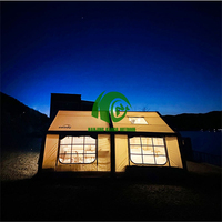 Tente de glamping gonflable 4 saisons pour 2 à 8 personnes, facile à installer, imperméable et respirante, en toile Oxford pour l'extérieur.