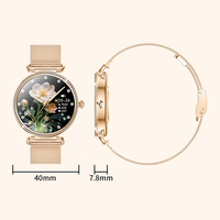 Karen M Damen Smartwatch KM108, 7,8mm Dünnes Gehäuse, 1,32 Zoll AMOLED-Bildschirm, Legierungsgehäuse mit Stahlboden, Anruf-Smartwatch für Frauen