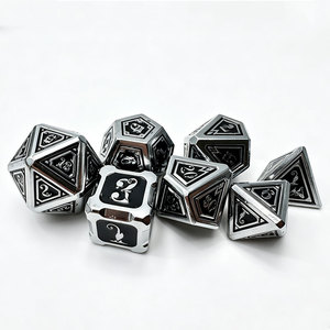 Juego de Dados Metálicos Geométricos en Relieve, Multicolor, Superficie Esmaltada, para Juegos de Rol de Mesa - Product Image 3