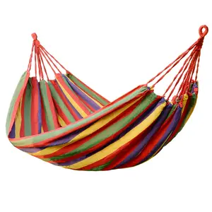 Rede de algodão colorido para pendurar no ar livre, barraca de rede para dormir, acampamento, arco-íris