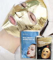 Un masque auto-chauffant supraconducteur en or 45 ° Anti-âge raffermissant Lifting molécule d'hydrogène chauffant masque en or soins de la peau