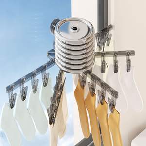 Séchoir à vêtements mural multifonctionnel en forme de X avec ventouses et pinces multiples pour rangement sur balcon - Product Image 4