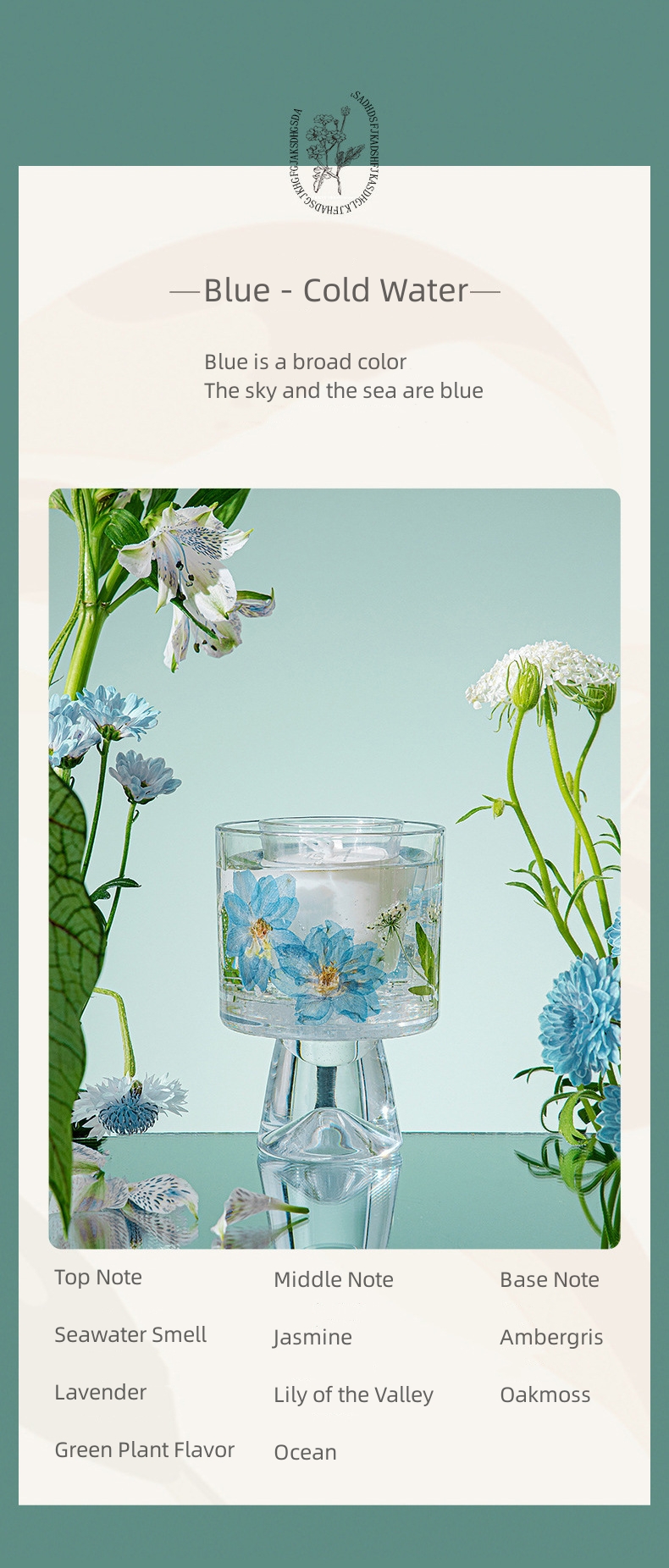 Label Custom Gift Decorative Dry Flower Glass Jar Gel Wax Scented Jelly Candles 3