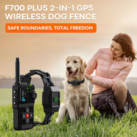 Système de clôture sans fil GPS intelligent transfrontalier F700Plus, collier de dressage pour chien en plastique pour extérieur, clôture invisible à distance