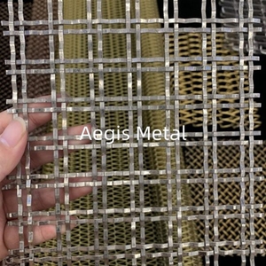 Magnifique rideau décoratif en treillis métallique doré pour portes d'armoires - Product Image 1