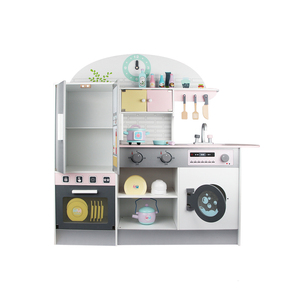 YOUBEIER Cucina Giocattolo in Legno con Cibo da Tagliare per Bambini 2-7 Anni - Gioco di Ruolo e Allenamento Fisico Multicolore - Product Image 1