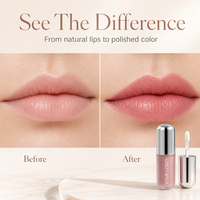 Gloss à lèvres transparent longue tenue naturel en tube, formule mate sans marque pour un look naturel quotidien