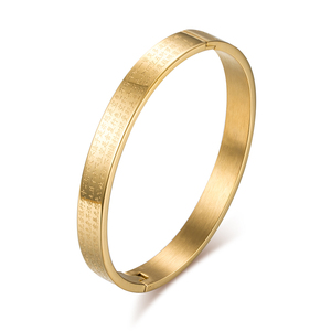 Joyería Personalizada para Mujer al por Mayor, Brazalete Abierto con Cruz <span class=keywords><strong>de</strong></span> <span class=keywords><strong>la</strong></span> <span class=keywords><strong>Biblia</strong></span> en Acero Inoxidable con Baño <span class=keywords><strong>de</strong></span> Oro <span class=keywords><strong>de</strong></span> 18K - Product Image 5