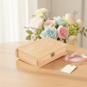 Custom Wood Crafts Wooden Boxes and Wall Signs Unfinished Wood Box with Hinged Lid