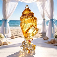 Coquille de cristal ambré, décoration nautique pour cérémonie de mariage sur la plage et centre de table