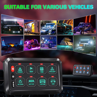 Panneau de commande 8 interrupteurs RGB 12V 24V avec contrôle APP, marche/arrêt et gradation pour camion, SUV, UTV, ATV, marine, camping-car, fourgonnette