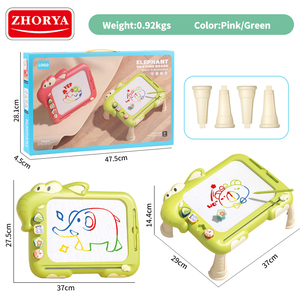 Zhorya mainan Puzzle plastik <span class=keywords><strong>2</strong></span> in 1, mainan edukasi kartun anak menggambar papan lukis - Product Image 6