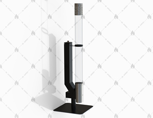 Calentador de pellets de metal negro moderno, estufa de cohete, chimeneas de acero independientes con <span class=keywords><strong>tubo</strong></span> de vidrio - Product Image 4