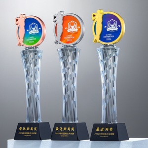 Trofeo de Cristal Combinado con Resina, Grabado de Logotipo Personalizado para Premios de Competición, 1er, 2do y 3er Lugar - Product Image 3