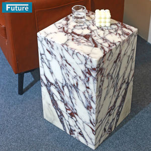 100% Natural Italia Calacatta Viola mármol piedra mesa de té lateral para apartamento Villa mansión Hotel sala de estar cama muebles de habitación - Product Image 4