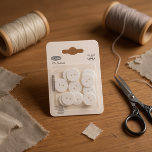 Bottoni Bianchi Ilan 20Mm 2 Fori 12 Pezzi Per Cucito - Product Image 2
