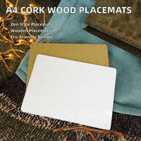 Ensemble de napperons en bois de liège vierge MDF de taille A4 moderne et minimaliste à sublimation, 5mm d'épaisseur pour table ou bière pour hôtels