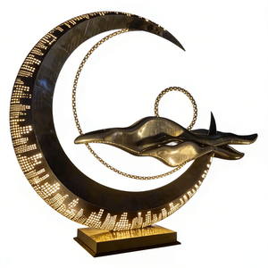 Sculpture personnalisée en acier inoxydable 316L LED en forme <span class=keywords><strong>de</strong></span> <span class=keywords><strong>croissant</strong></span> <span class=keywords><strong>de</strong></span> <span class=keywords><strong>lune</strong></span> - Art métallique lumineux Ciel et Baleine pour la décoration municipale - Product Image 6