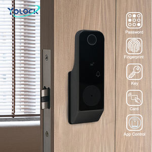 योलॉक अल्ट्रा-थिन बायोमेट्रिक टुया स्मार्ट लॉक वाईफाई होटल फिंगरप्रिंट फ्रेम दरवाजा, एल्यूमीनियम दरवाजे के लिए कीपैड कार्ड कुंजी के साथ - Product Image 2
