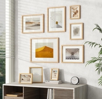 Set Bingkai Foto Kayu Oak Solid FSC Alami untuk Meja dan Dinding, Dekorasi Rumah, Bingkai Dinding Galeri