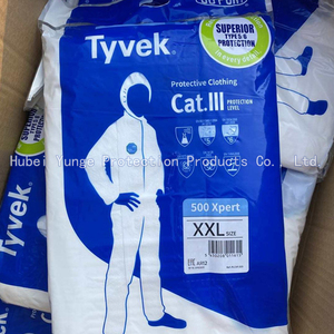 Tuta DuPont Tyvek 2026 EN14126/AAMI Livello 3 DPI Tuta Protettiva da Rischio Chimico Tipo 5/6 65gsm Microporosa Monouso - Product Image 1