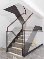 Wunderbare Holztreppenstufen Teile Holzstufen Schwimmende Treppen Glas-Treppengeländer