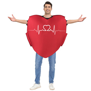 Costume de la Saint-Valentin HLC, costume à thème rouge avec motif cœur, tenue d'Halloween, fournitures pour fête d'anniversaire et de vacances - Product Image 3