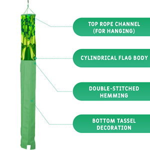 Décoration de jardin personnalisée pour la Saint-Patrick : chaussettes à vent imprimées numériquement pour la cour, le jardin et la véranda - Product Image 3