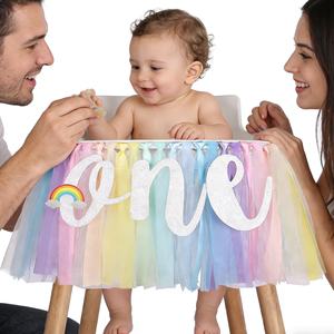 Decoración para Fiesta de Cumpleaños Pafu, Fondo Fotográfico para Bebé Niña o Niño, Primer Cumpleaños, Banner para Silla Alta, Bandera para Silla Alta Infantil - Product Image 1