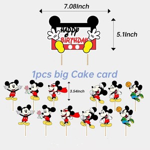 Decoración <span class=keywords><strong>de</strong></span> Fiesta <span class=keywords><strong>de</strong></span> Cumpleaños Infantil con Diseño <span class=keywords><strong>de</strong></span> <span class=keywords><strong>Mickey</strong></span> <span class=keywords><strong>Mouse</strong></span> en Negro y Rojo, Vajilla Desechable, Pancarta, Inserto para Mesa, Mantel, Juego <span class=keywords><strong>de</strong></span> Vasos <span class=keywords><strong>de</strong></span> Papel - Product Image 5