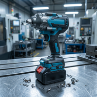 Llave de Impacto Inalámbrica sin Escobillas de Alto Torque, Llave Eléctrica Profesional de 1/2 Pulgada para Reparación de Automóviles