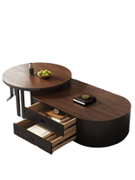 Table basse relevable multifonctionnelle moderne avec rangement durable en bois de noyer, mobilier de salon au design personnalisable
