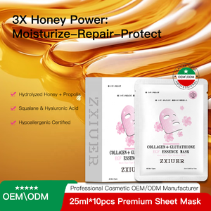 قناع ورقة الكولاجين والعسل 25 * 10ea ترطيب تفتيح EGF المهنية علاج الوجه قناع الجسم الهيالورونيك - Product Image 2