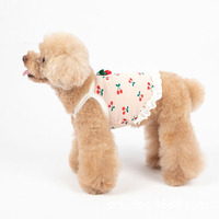 Vêtements d'été pour petits et moyens chiens Sweet Cherry Print Lovable Dog Pet Vest Spring Dog Clothes Wholesale