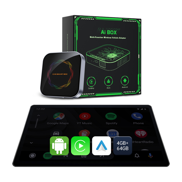 Fuallwin Intelligent Voice Assistant Control CarPlay AI Box Wireless Connectivity CarPlay Adapter AI Box With 4K Video Streaming