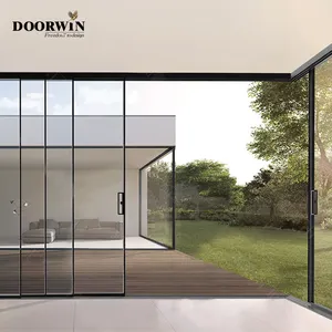 Doorwin Narrow Frame Double Tempered Glass Aluminum And Glass Partition Slide Systems Modern Doors Sliding Glass Doors