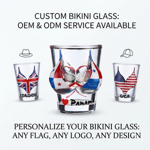 Logo personnalisé imprimé en gros Grèce Grenade Italie Panama souvenirs touristiques bikini verre à liqueur pour le <span class=keywords><strong>vin</strong></span> - Product Image 1