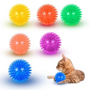 Giocattolo da masticare per animali domestici che spremono <span class=keywords><strong>Squeaky</strong></span> Dog Ball Tpr pulizia dei denti Smart Sound giocattoli da allenamento appuntiti acuti <span class=keywords><strong>Pet</strong></span> Spike Ball 6.5cm - Product Image 2