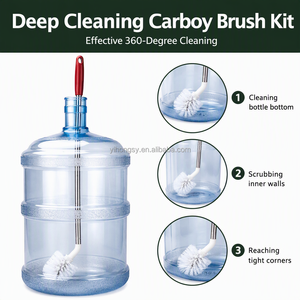 Cepillo para Cubeta <span class=keywords><strong>de</strong></span> 5 Galones en Forma <span class=keywords><strong>de</strong></span> L, Cepillo para Garrafa <span class=keywords><strong>de</strong></span> <span class=keywords><strong>Agua</strong></span> con Mango Largo <span class=keywords><strong>de</strong></span> 64 cm, Cerdas <span class=keywords><strong>de</strong></span> Nailon y Acero Inoxidable para Garrafas y Botellas <span class=keywords><strong>de</strong></span> 5-18.9 L - Product Image 2