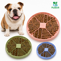 Bol de nourrissage lent pour chien en silicone, avec labyrinthe en spirale rond, pour enrichir l'alimentation