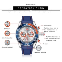 MF0426G jam tangan kronograf pria, arloji balap olahraga antik modis silikon tahan air