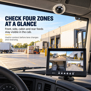 Système de caméra de recul pour <span class=keywords><strong>camion</strong></span> à 4 ou 8 canaux avec moniteur à écran partagé, DVR mobile pour flotte de bus scolaires, caméra latérale arrière de cabine IP69K - Product Image 3