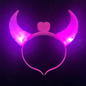 Suministros para fiestas Logotipo personalizado Light Up LED Diadema Banda para el cabello Cuerno <span class=keywords><strong>de</strong></span> buey Colorido Intermitente LED <span class=keywords><strong>Cuernos</strong></span> <span class=keywords><strong>de</strong></span> <span class=keywords><strong>Diablo</strong></span> - Product Image 5