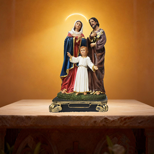 Recuerdo Religioso, Sagrada Familia, Serie Jesús María, Estatua Religiosa Católica Clásica de la Familia, Decoración Artesanal de Resina - Product Image 2