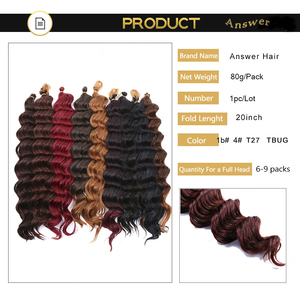 ผมถักโครเชต์แบบลอนลึก ทรงลอนคลื่นยาวแบบธรรมชาติ สีออมเบรแบบฝรั่งเศส ลอนคลื่นแบบทะเล - Product Image 3