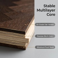 Piso de Madera de Roble Ruso Estilo Nogal Negro Chocolate Oscuro, Parqué en Espiga de 14 mm