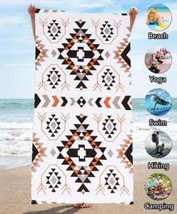 Toallas de playa Bohemias de microfibra Esenciales de verano tejidos sin arena con estampado personalizado grande - Product Image 2