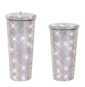 Gobelet isotherme en acier inoxydable avec couvercle scintillant, design moderne, cadeau idéal pour les femmes et les filles - Product Image 1