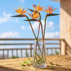 Flores Artificiales de Ave del Paraíso en Maceta, Decoración para el Hogar, Arreglos de Alta Gama, Ramos de Boda Blancos de 60CM, Strelitzia Artificial Moderna - Product Image 4