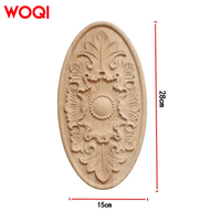 Apliques de roseta tallada en madera decorativa WOQI, onlays circulares para muebles y adornos de madera para colgar en la pared para decoración del hogar